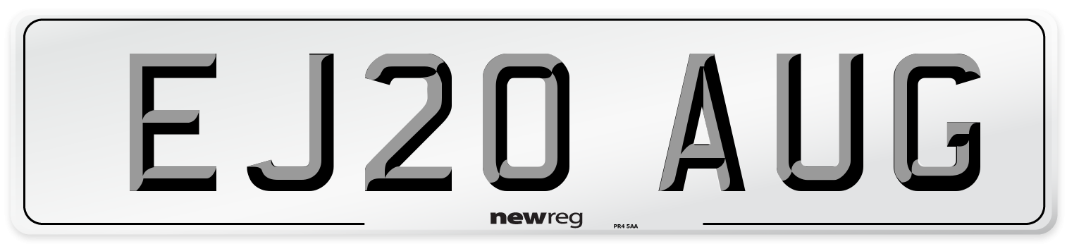 EJ20 AUG Number Plate from New Reg